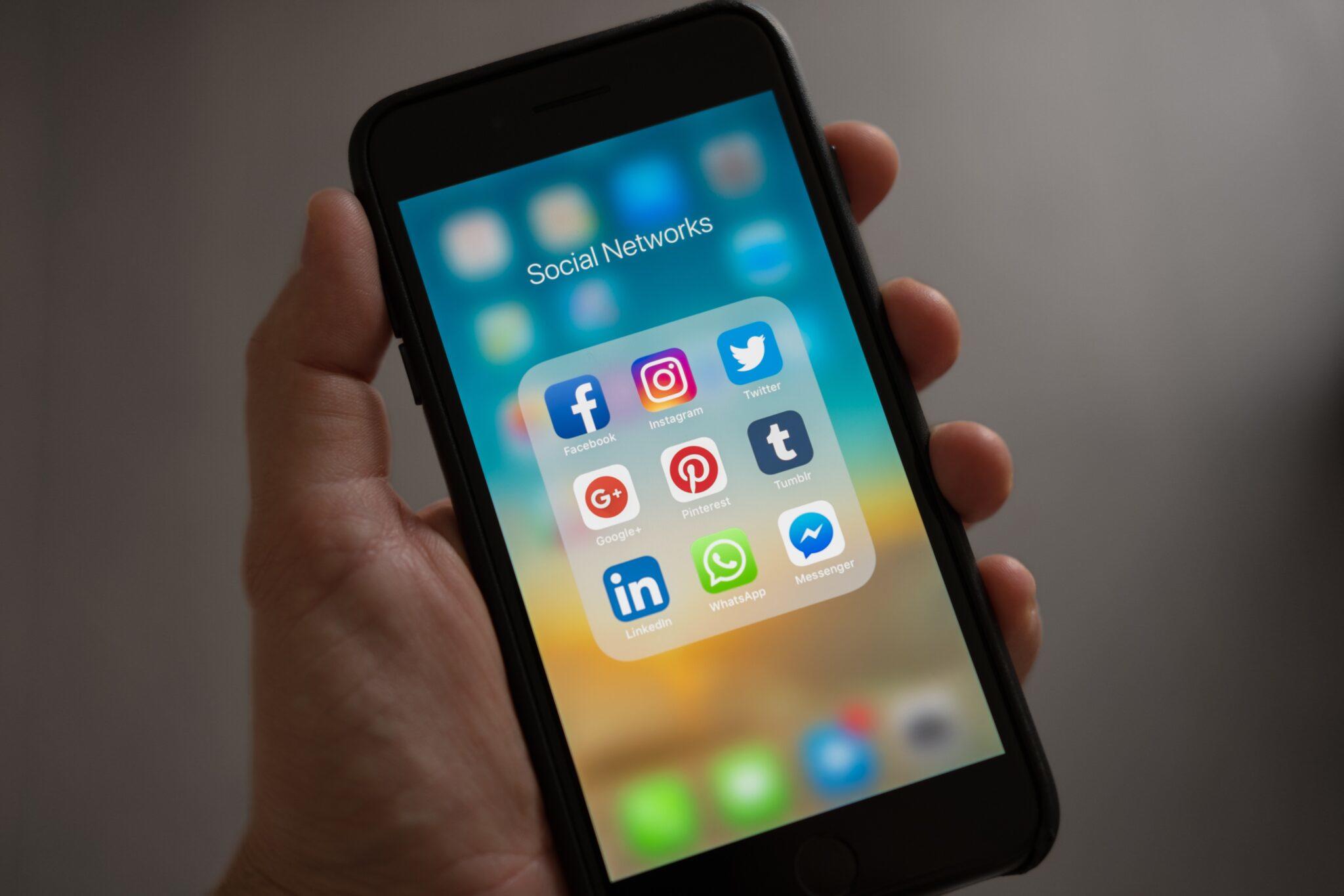 mobile phone with social network apps